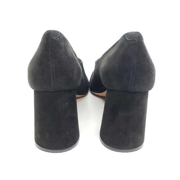 Celine Phoebe Philo Elliptic 85mm Block Heel Pumps Round Toe Black Suede EUR 40 - Picture 5 of 11